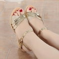 thumbnail image 6 of Summer Sandals Clearance, Xunlbb Summer Women's Sandals Chunky Heel High Heel One Buckle Women's Shoes(Gold,Size:37), 6 of 7