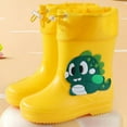 thumbnail image 2 of TANYSU Kids Rain Boots For Boys Cartoon Animals Ankle Boots With Adjustable Comfortable Outdoor Play Shoes For Toddler And Children Age 2-9 First Walker, 2 of 3