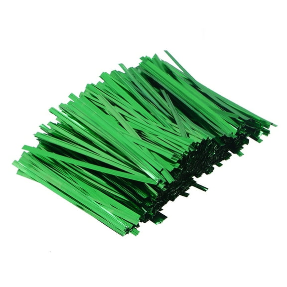 ETHZZLE 800pcs Trash Bag Ties Decorative Twist Ties for Crafts in Green Color