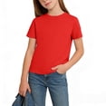 thumbnail image 5 of Yeaiivve Boys Cotton T Shirts Size 10-12 Short Sleeve Shirts for Boys Kids Crewneck T-Shirts Casual Tops Tees Basic Summer Tee Tops Red,2-3 Years, 5 of 7
