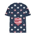 thumbnail image 5 of Virmaxy Womens 4th of July Shirts Independence Day Plus Size V-Neck Short Sleeve T-Shirt Casual Printed Top Short Sleeve V-Neck Top/Shirt Blue-4 Xxl, 5 of 5