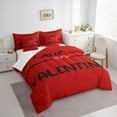 thumbnail image 3 of Manfei Boys Girls Love Valentine 7-Piece Twin Bedding Sets,Black Red Bedding Comforter Set,Roamntic Love Heart Print Breathable Sheet Sets,Super Cozy Room Decor,Reversible, 3 of 8
