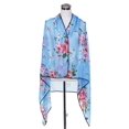 thumbnail image 1 of TrendsBlue Chiffon Artistic Floral Sheer Kimono Wrap Vest Beach Cover Up, 1 of 4