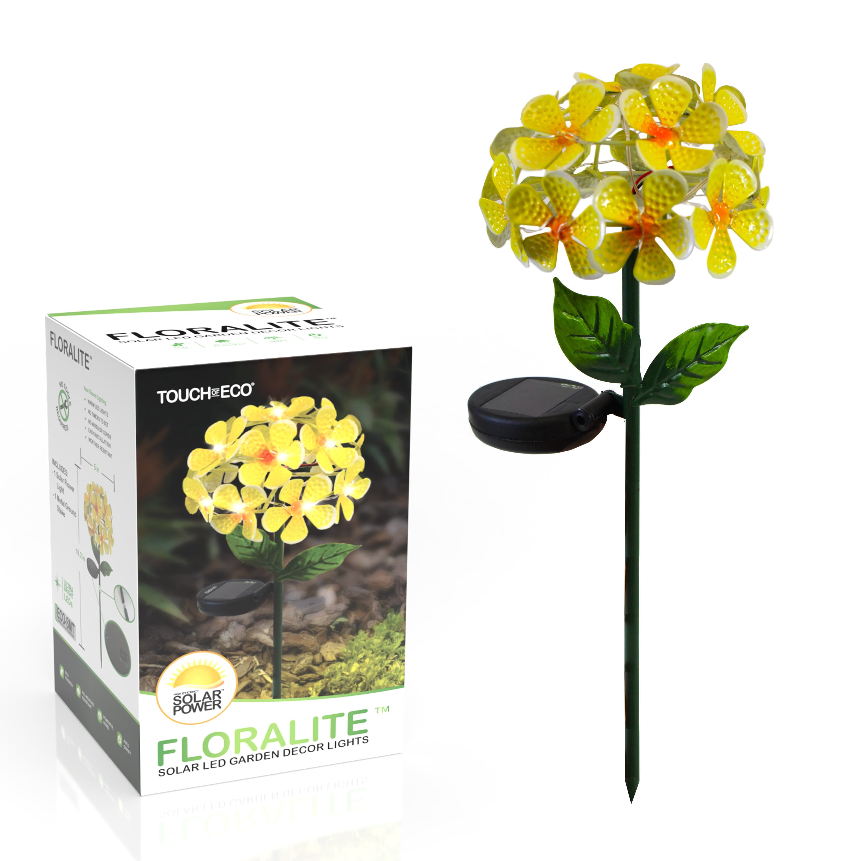 Solar LED Metal Flower Stake Lights - Multiple Colors
