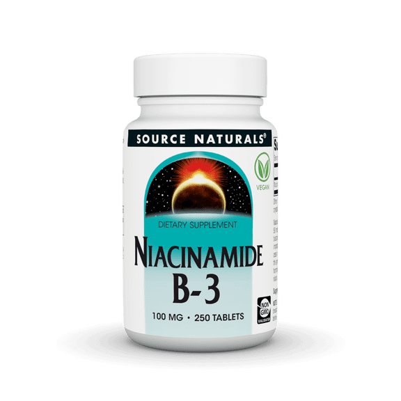 Source Naturals Niacinamide B-3,  Dietary Supplement -  100 mg- 250 Tablets