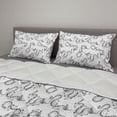 thumbnail image 2 of Dragon Comforter & Sham Bedding Set, Repetitive and Long Motifs Cultural Representative Art Print, 3 pcs Duvet Set Microfiber Filling Quilt, 5 Sizes, Charcoal Grey and White, by Ambesonne, 2 of 4