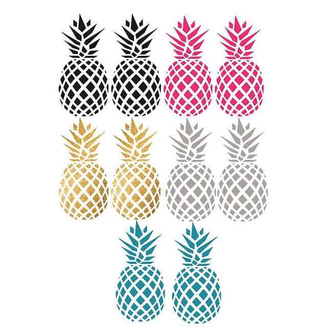 5 pares pegatina de pared de piña