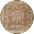 thumbnail image 1 of Ahgly Company Tapis Rond Traditionnel Lavable en Machine, Or Brun, 4 Pieds Rond, 1 of 7