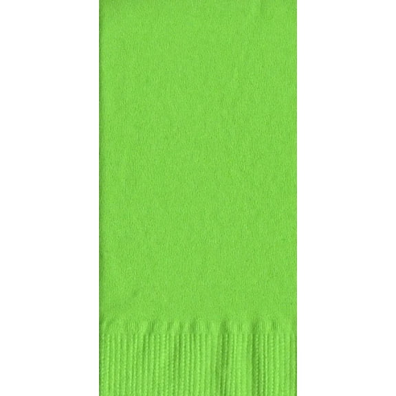600 - (12 Pks of 50) 2 Ply Plain Solid Colors Dinner Hand Towel Napkins Paper - Citrus Green