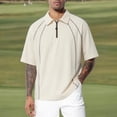 thumbnail image 2 of Men's Raglan Short Sleeve Quarter Zip Golf Shirt Big & Tall Oversized Loose Fit Workout Top Breathable Quick Dry Moisture Wicking Streetwear Tee Side Slits, 2 of 5