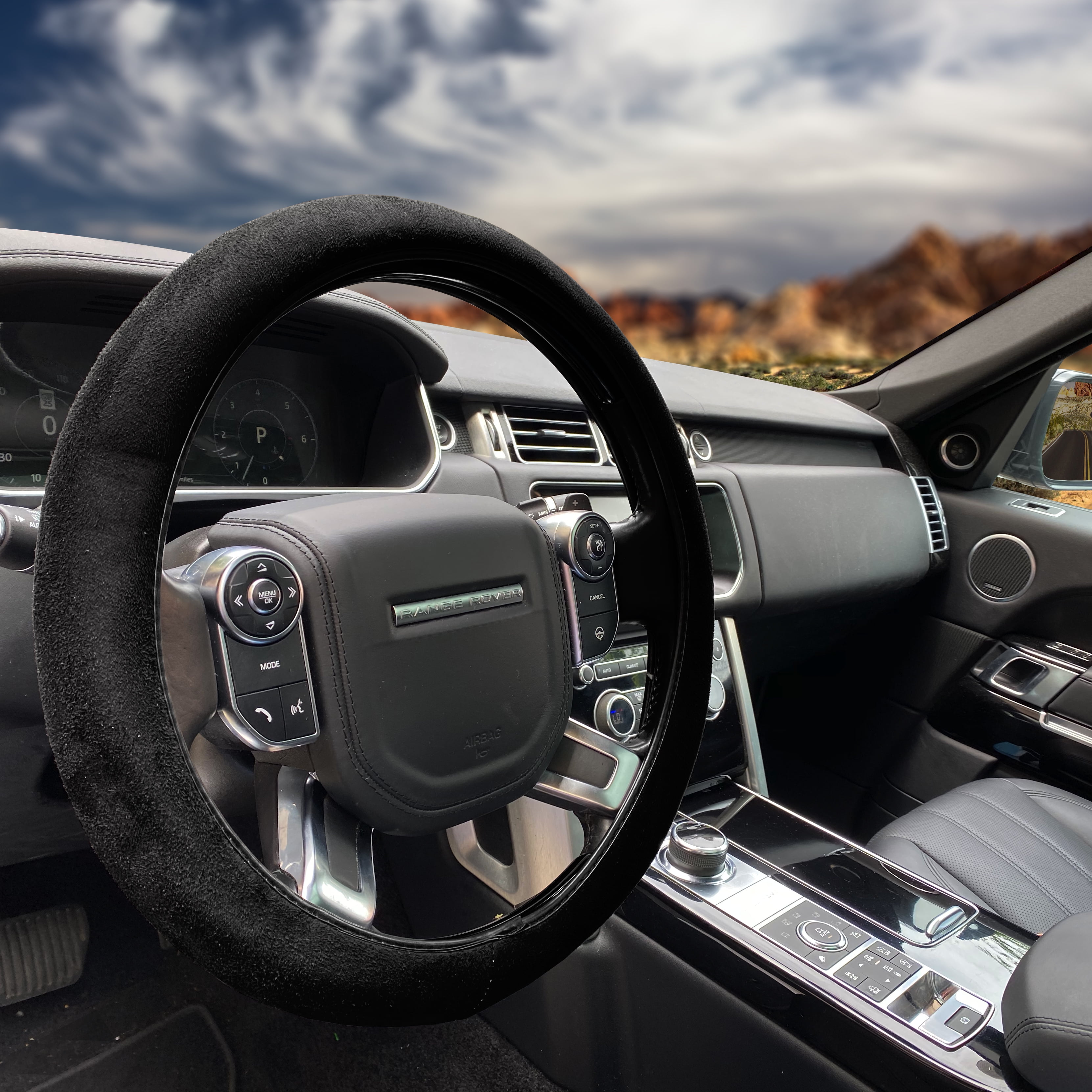 TRex Steering Wheel Cover, Black, Memory Foam Fabric, AntiSlip Design