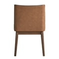 thumbnail image 4 of White &amp; Brown Wingback Dining Chairs (Set of 2) - Velvet &amp; Boucle Fabric, Wood Legs, 21" Wide, Traditional Style for Dining Room - Malaysia, 4 of 7