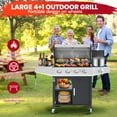 thumbnail image 2 of Seizeen 4-Burner Stainless Steel Gas Grill with Side Burner, 46,790 BTU, Enameled Cast Iron Grate, Outdoor BBQ, 2 of 12
