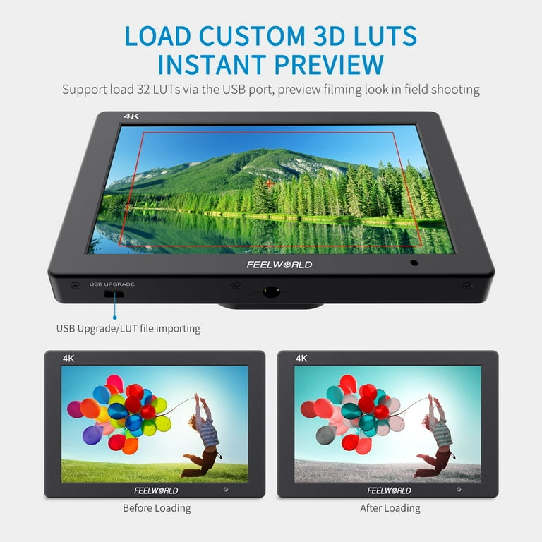 Feelworld T7 Plus 7 inch 4K HDMI Video Recorder, 3D LUT Full HD 