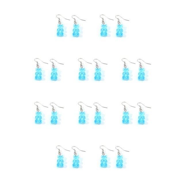 Qarigey Gancho para la oreja Color caramelo Regalo del día de San Valentín Forma de oso Pendiente de gota Colgante Accesorios populares Pendientes lago azul 10piezas Qarigey CBP277390