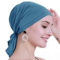 thumbnail image 4 of osvyo Chemo Hats Head Scarves Covers for women Slip On Bamboo Headwear Light Blue, 4 of 7