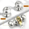 thumbnail image 3 of Satin Nickel Finish Lockset Keyless Privacy Interior Doors Bed and Bath Handle Levers, 3 of 6