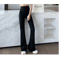 thumbnail image 3 of Pantalones para mujer - Pantalones acampanados de cintura alta, suaves y mantecosos - Leggings disponibles en negro, L Sincero Electrónica, 3 of 4