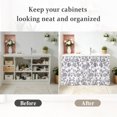 thumbnail image 6 of Grey-Purple Flower Cabinet Curtain 28"W x 51"L, Vintage Farmhouse Boho Leaf Spring Dust-Proof Privacy Curtain for Closet Shelves Self Adhesive, Sink Skirt for Bathroom Vanity Kitchen Laundry Room, 6 of 9