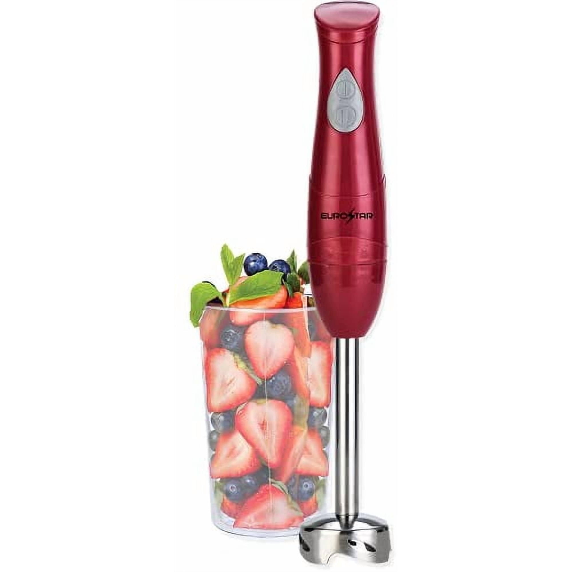 EUROSTAR EH441R 2-Speed Hand Blender with Stainless Steel Detachable Shaft, Red