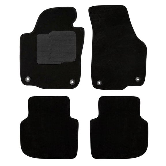 Carpet Floor Mats for 2011 to 2019 Volkswagen Passat, Front and Rear, Black