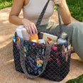 thumbnail image 2 of FOR U DESIGNS Galaxy Wolf Print Tote Bag for Women, Two Tone Quilted Tote Purse with Side Pockets, Lightweight Handbags Large Capacity Shoulder Bag for Ladies, 2 of 6