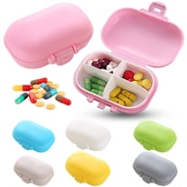 1X Portable Medicine Box Daily Portable 4-Compartments Travel Medicine Organizer Moisture Proof Small Medicine Box for Pocket Purse Home Textile Storage