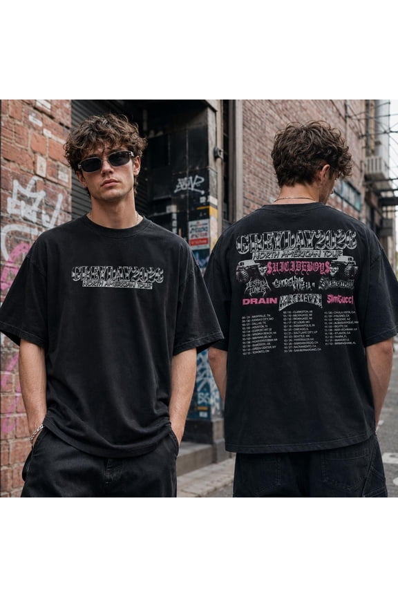 Grey Day Concert Shirt, Comfort Colors, Tour 2026 Tee, G59 Underground Rap Music Fan T-Shirt, Grey 4XL