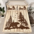 thumbnail image 2 of Homewish Wildlife Bear Print Queen Sheet Sets, Western Hippie Aztec Fitted and Flat Sheet, Countryside Animal Breathable Home Decor, 4-Piece, 2 of 7