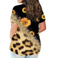thumbnail image 4 of ZZwxWA Fashion Leopard Print Womens Tops Plus Size Short Sleeve Round Neck Summer Pullover Cute T-Shirt Yellow XXL, 4 of 6
