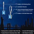thumbnail image 2 of Gem Stone King 925 Silver and 10K Yellow Gold Swiss Blue Topaz Dangle Earrings for Women | 1.94 Cttw | Gemstone November Birthstone | Emerald Cut 7X5MM, 2 of 6