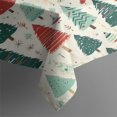 thumbnail image 2 of Beige Christmas Tree Pattern Rectangle Tablecloth 60"x102",Waterproof Polyester Rectangle Table Cloth, Wipeable Spillproof Polyester Tablecloth for Dining, Camping, Indoor and Outdoor, 2 of 6