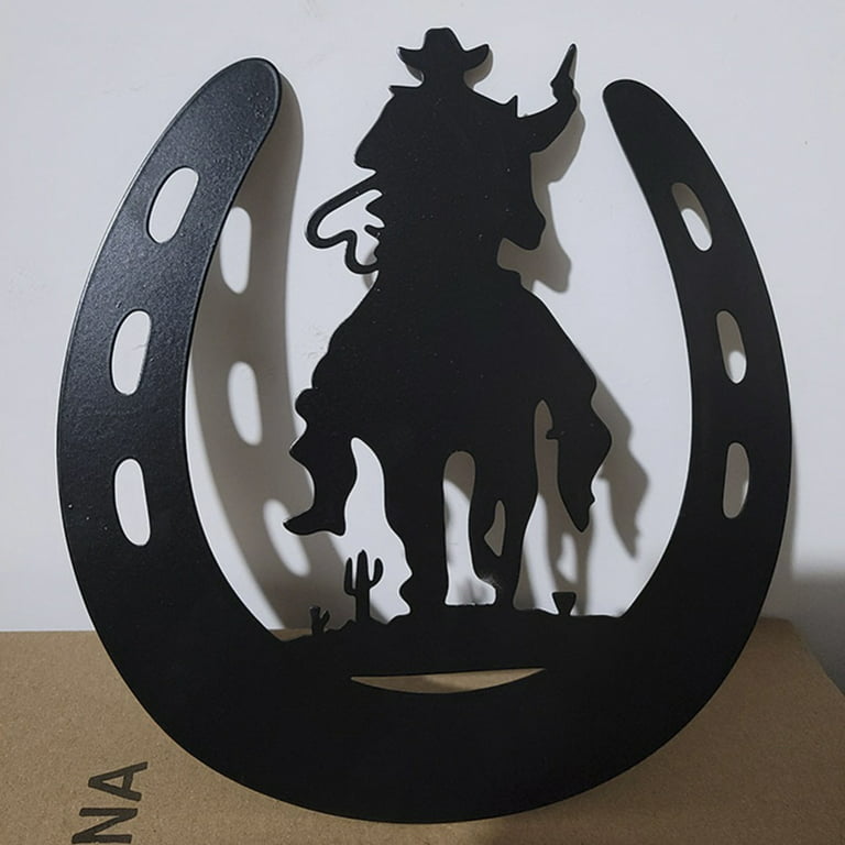 Horse Shoe with Horse Silhouette Metal Decor – R Squared Customs
