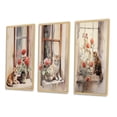 thumbnail image 3 of Designart "Watercolor Orange Cat on Windowsill" Animals Cat Framed Wall Art Set Of 3 - Brown Cat Frame Canvas Set For Living Room Decor, 3 of 6