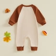 thumbnail image 4 of larppty Newborn Girl Boy Thanksgiving Clothes Infant Sweatshirt Jumpsuit Turkey Romper Baby First Thanksgiving Outfit, 4 of 4