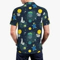 thumbnail image 4 of Balery Space and Animals Printed Men’s Short Sleeve Polo Shirt, Midweight Men's Shirt,Golf Polo shirts -Medium, 4 of 9