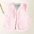 thumbnail image 4 of Little Girls Solid Faux Fur Vest Fall Fashion Sleeveless Fuzzy Jacket, 4 of 4