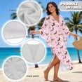 thumbnail image 6 of Xixirimido Dachshund Dog Paws Pink Print Women's Kaftan Dresses Plus Size Beach Cover Up V-Neck Batwing Sleeve Swimsuit Coverup Summer Caftan Dress, 6 of 7