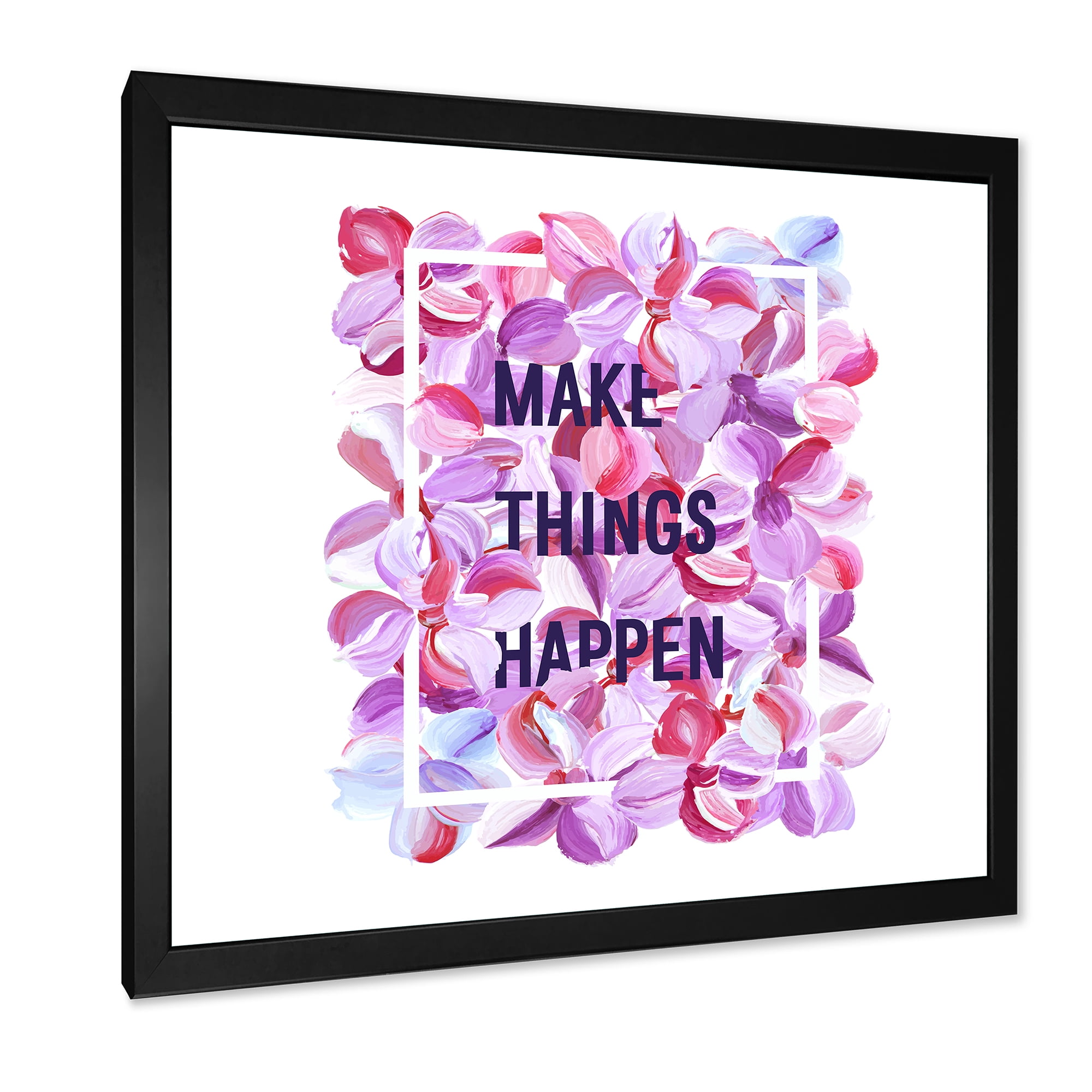 Designart 'Make Things Happen On Purple Flowers' Traditional Framed Art Print