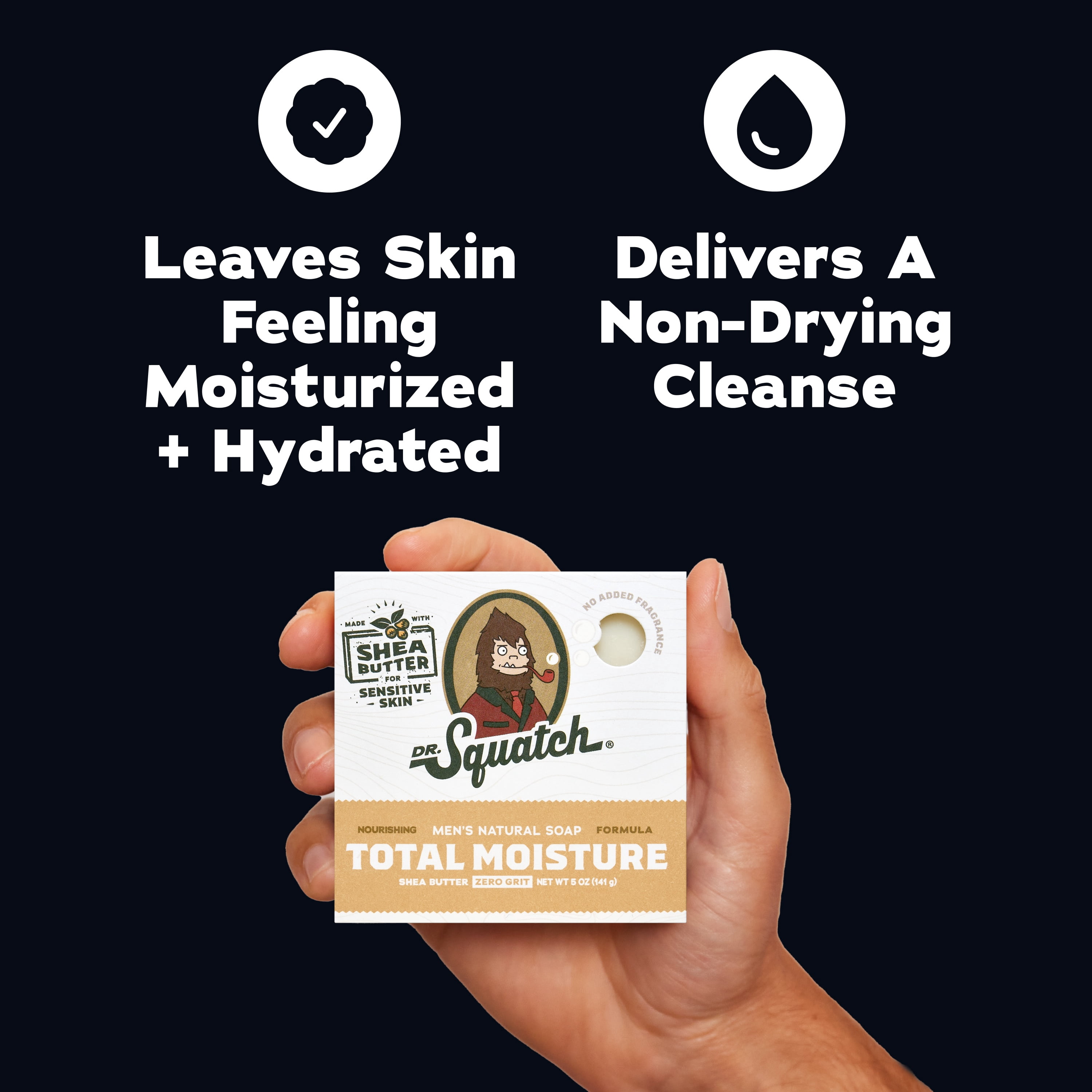 (3 pack) Dr. Squatch Mens Bar Soap Sensitive Skin, Natural Bar Soap for Men, Shea Butter, 5 Oz