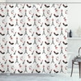 thumbnail image 1 of Ambesonne Eiffel Shower Curtain, Shoes Lipstick Perfume, 69"Wx84"L, Ruby Black White, 1 of 3