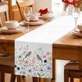 thumbnail image 5 of Spring Flowers Table Runner 108 Inches, Colored Birds Country Floral Leaves Botanical Bed Runner Dresser Scarves Tabletop for Indoor Outdoor Parties/Ceremony/Banquet, 13"x 108", 5 of 8