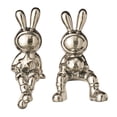 thumbnail image 1 of Rongfmy 2 Pieces Rabbit Statues Animal Figures Crafts Ornament Nordic Table Centerpieces silver, 1 of 9