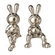 thumbnail image 1 of 2 piezas de estatuas de conejos, figuras de animales, esmalte, decorativas, forma de astronauta, manualidades, conejo plata, 1 of 9