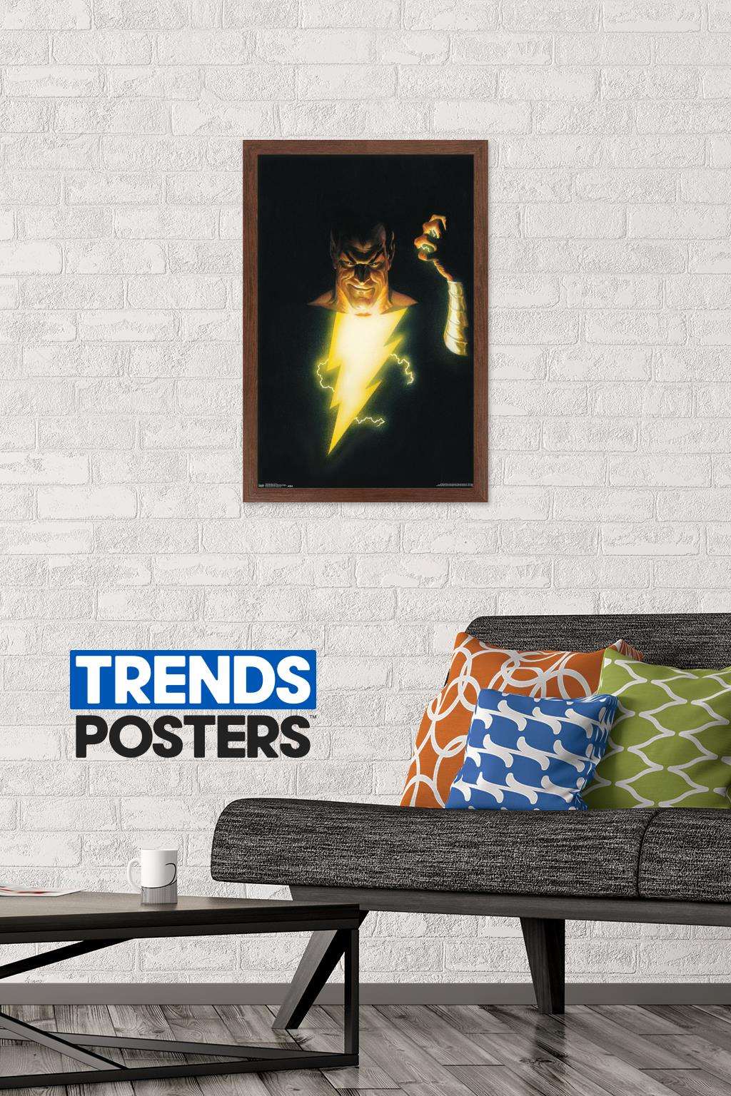 DC Comics - Black Adam - Portrait Wall Poster, 14.725" x 22.375", Framed