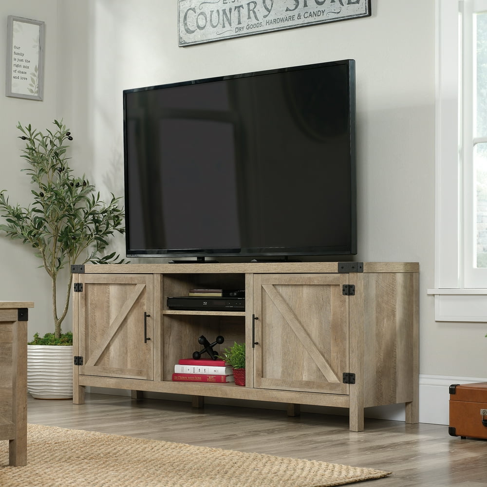 Sauder Saddler Way TV Stand for TVs up to 65", Lintel Oak Finish