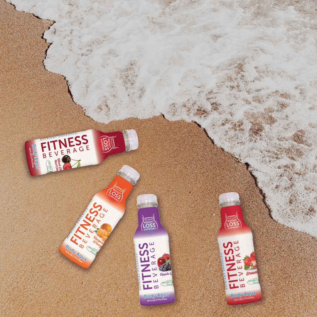 Body Aqua Healthy Hydration Fitness Beverage Strawberry Cherry Tangerine Apple Variety Pack Low Calorie Gluten-Free 24 Pack 16 fl oz