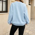 thumbnail image 5 of Inverlee Oversized V Neck Crewneck Sweatshirts for Women Long Sleeve Drop Shoulder Pullovers Solid Basic Loose Fit Casual Daily Tops Light Blue S-XL, 5 of 6