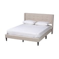 thumbnail image 1 of Baxton Studio Casol Lit Plateforme Taille Complète en Tissu Beige Transitionnel Style Mid-Century Modern, 1 of 5