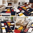 thumbnail image 6 of Abstract Geometric 5x7 Area Rugs for Living Room, Blue Orange Red Blocks Non Slip Floor Mat Washable Low-Profile Indoor Carpet for Bedroom, Dining Room, Bathroom, 6 of 9